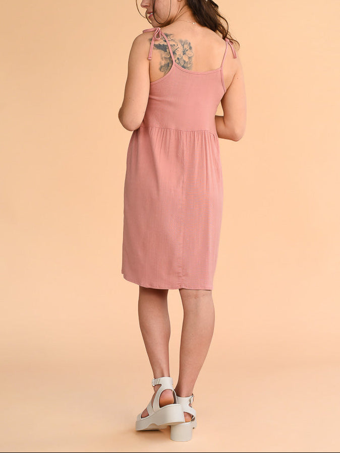 Robe sans manches rose