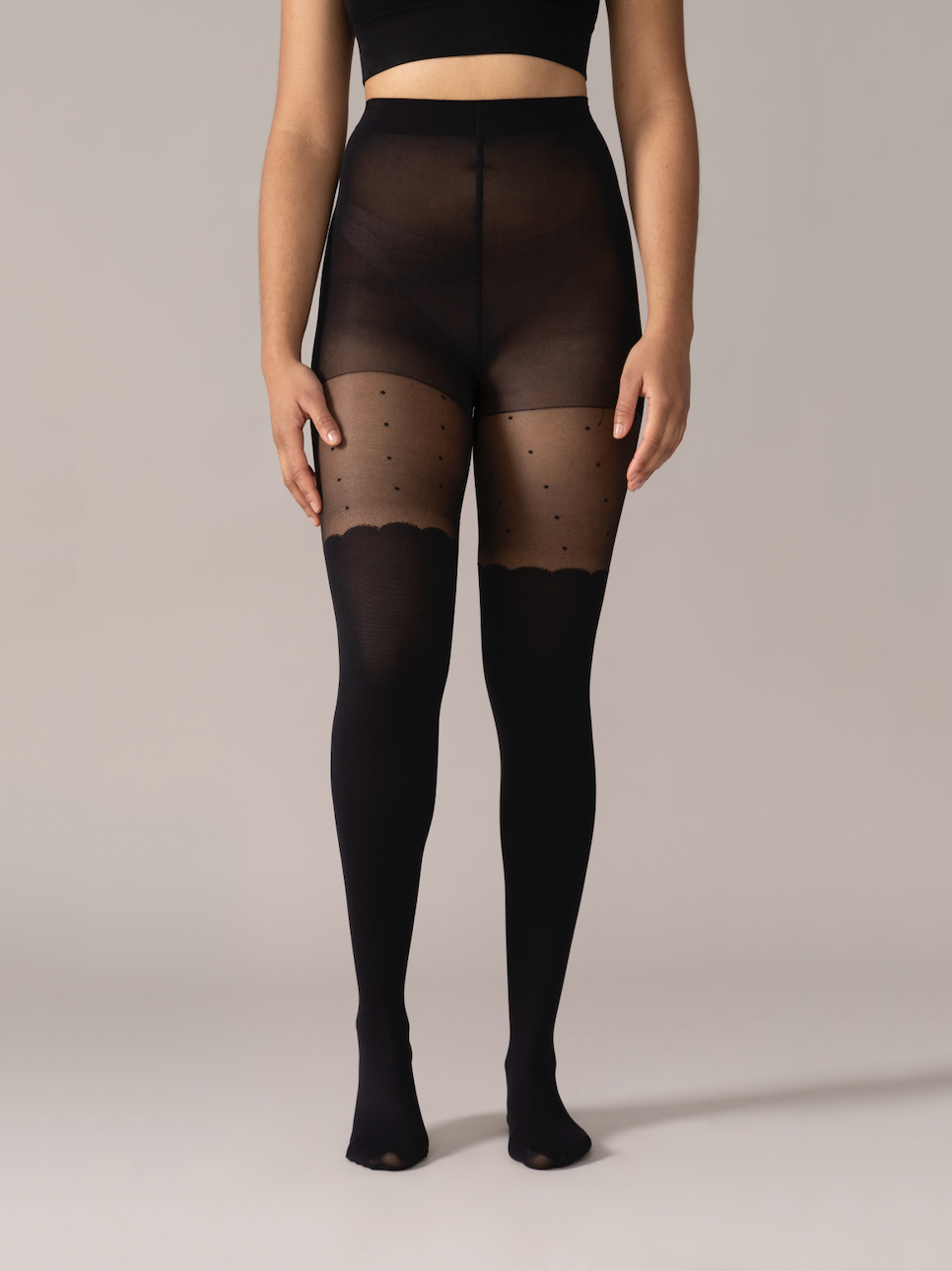 Scalloped OTK Polka Dot Tights