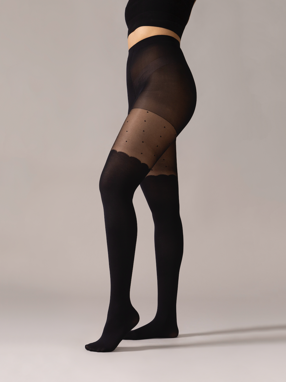 Scalloped OTK Polka Dot Tights