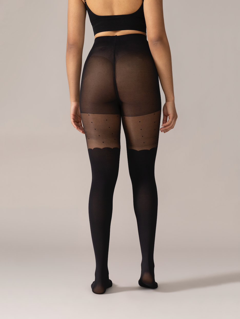 Scalloped OTK Polka Dot Tights