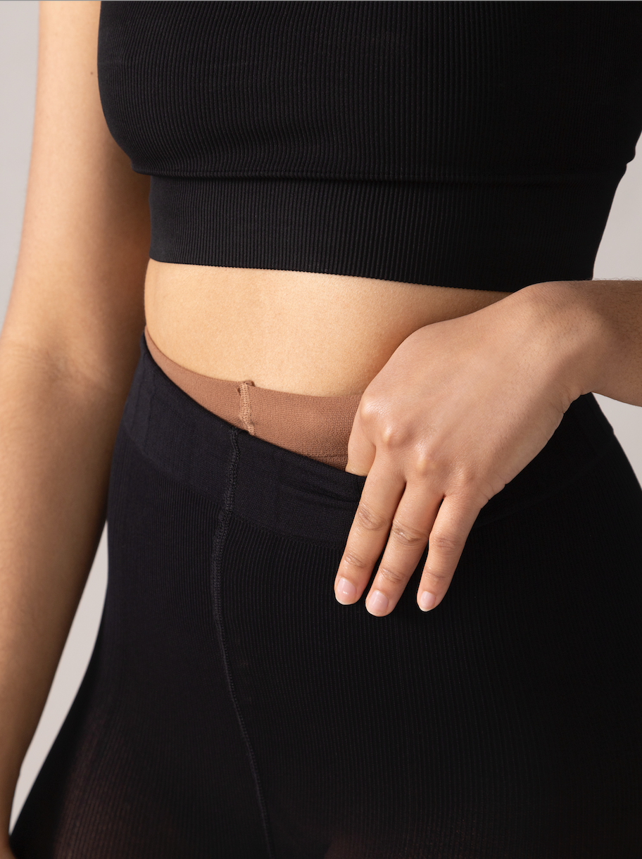 Warm Fleece Tights in Coffee