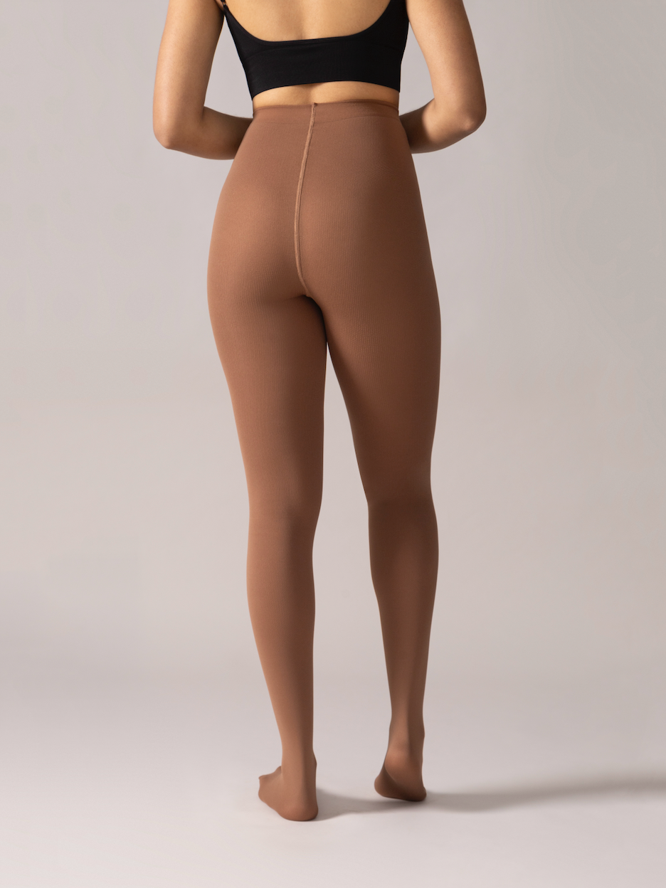 Warm Fleece Tights in Coffee