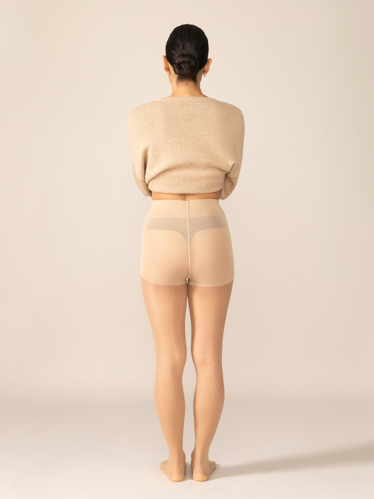 Fishnet Style Tights in Dune