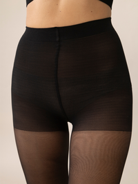 Lace Crown Over-the-Knee Tights in Black
