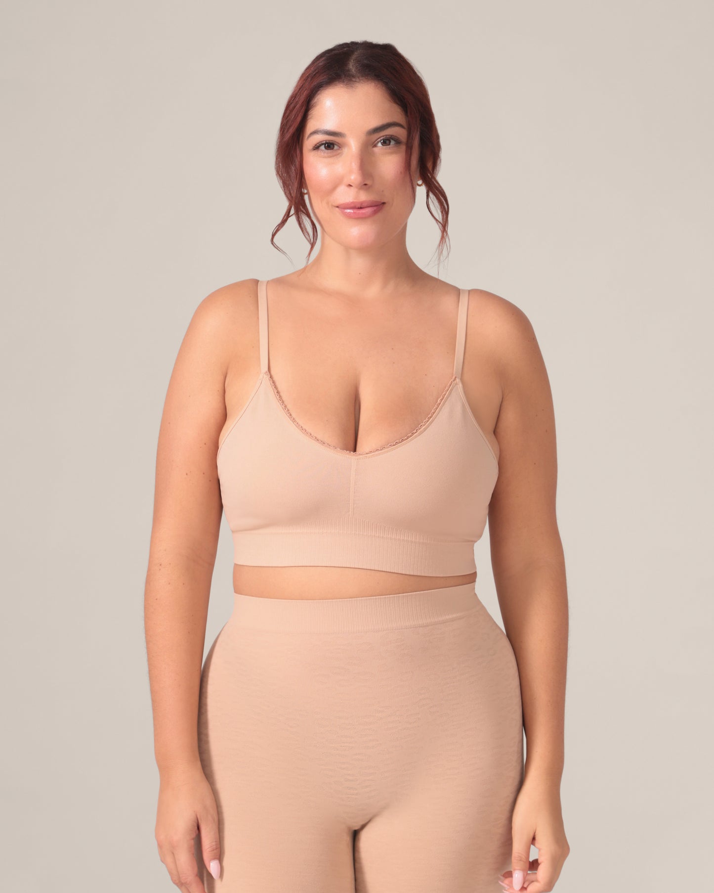 Leopard Soft Touch Seamless Bralette in Dune