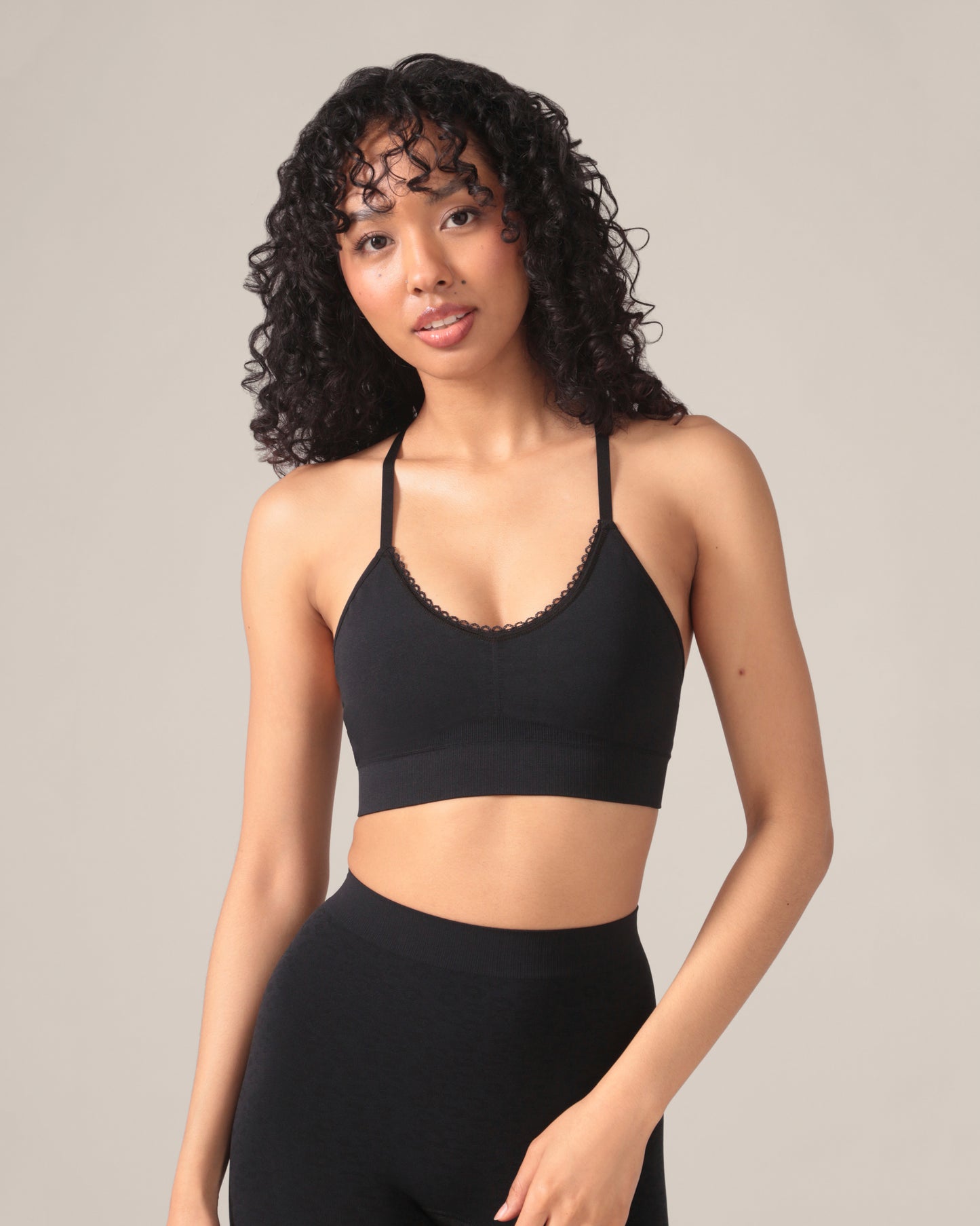 Leopard Soft Touch Seamless Bralette in Black