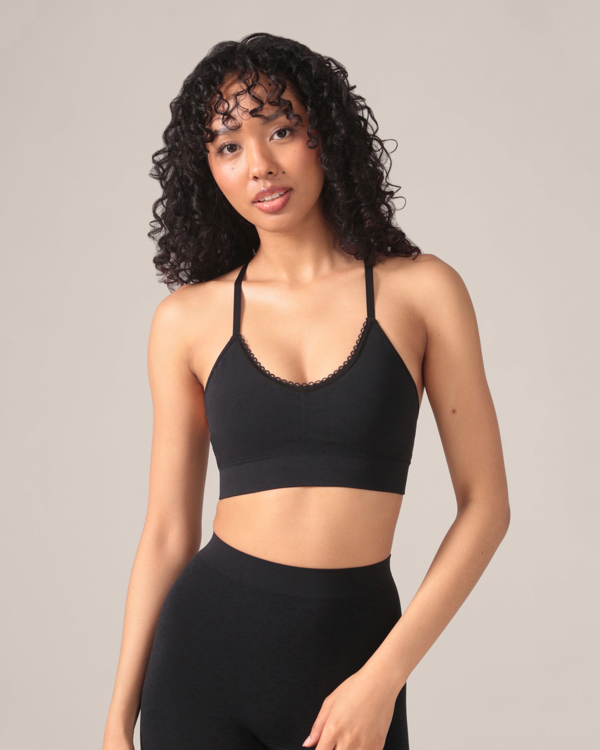 Leopard Soft Touch Seamless Bralette in Black