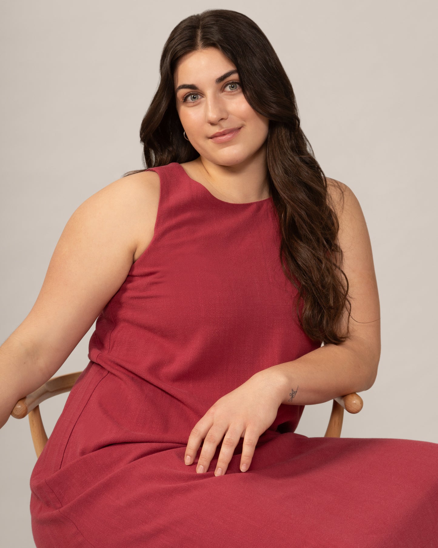 Maxi Linen Dress in Hibiscus