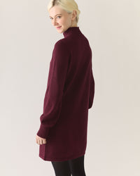 Responsible Merino Funnel Sweater Dress in Zinfandel