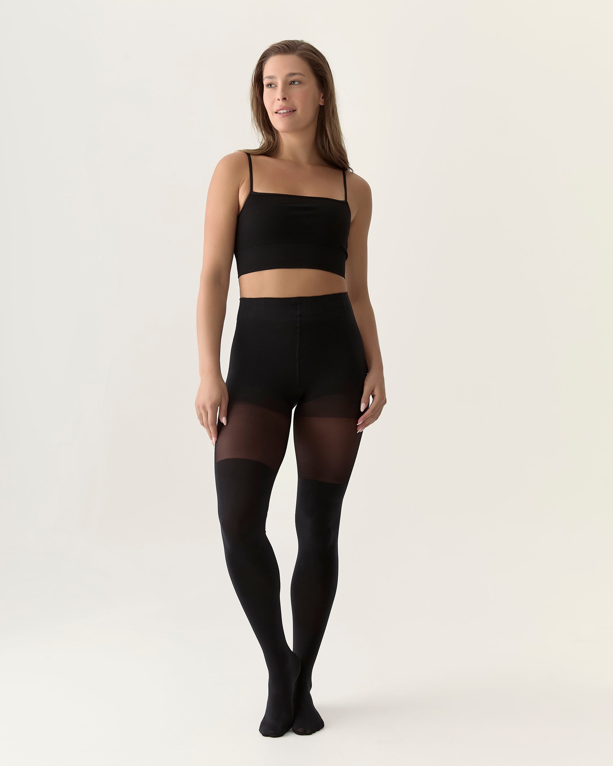 Classic Over-the-Knee Contour Shaping Tights in Black