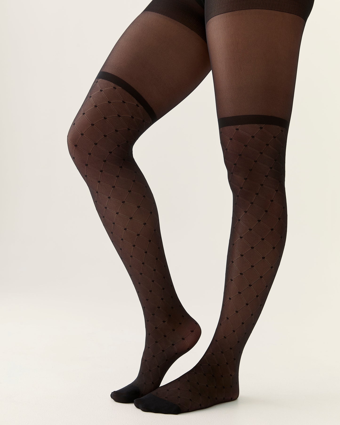 Fishnet Style Over-the-Knee Tights in Black