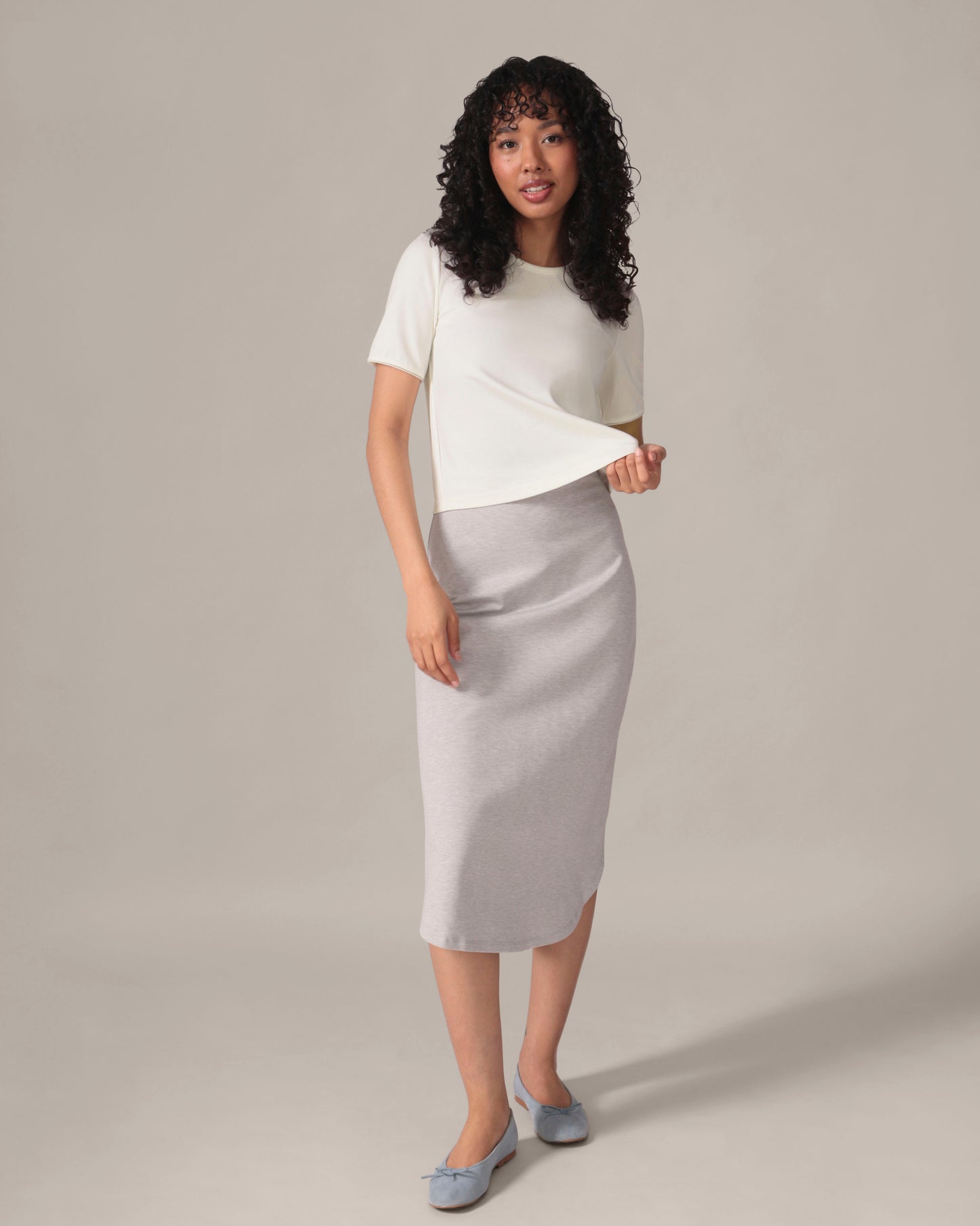 The Perfect Tee - Light Ease knit in Ivory