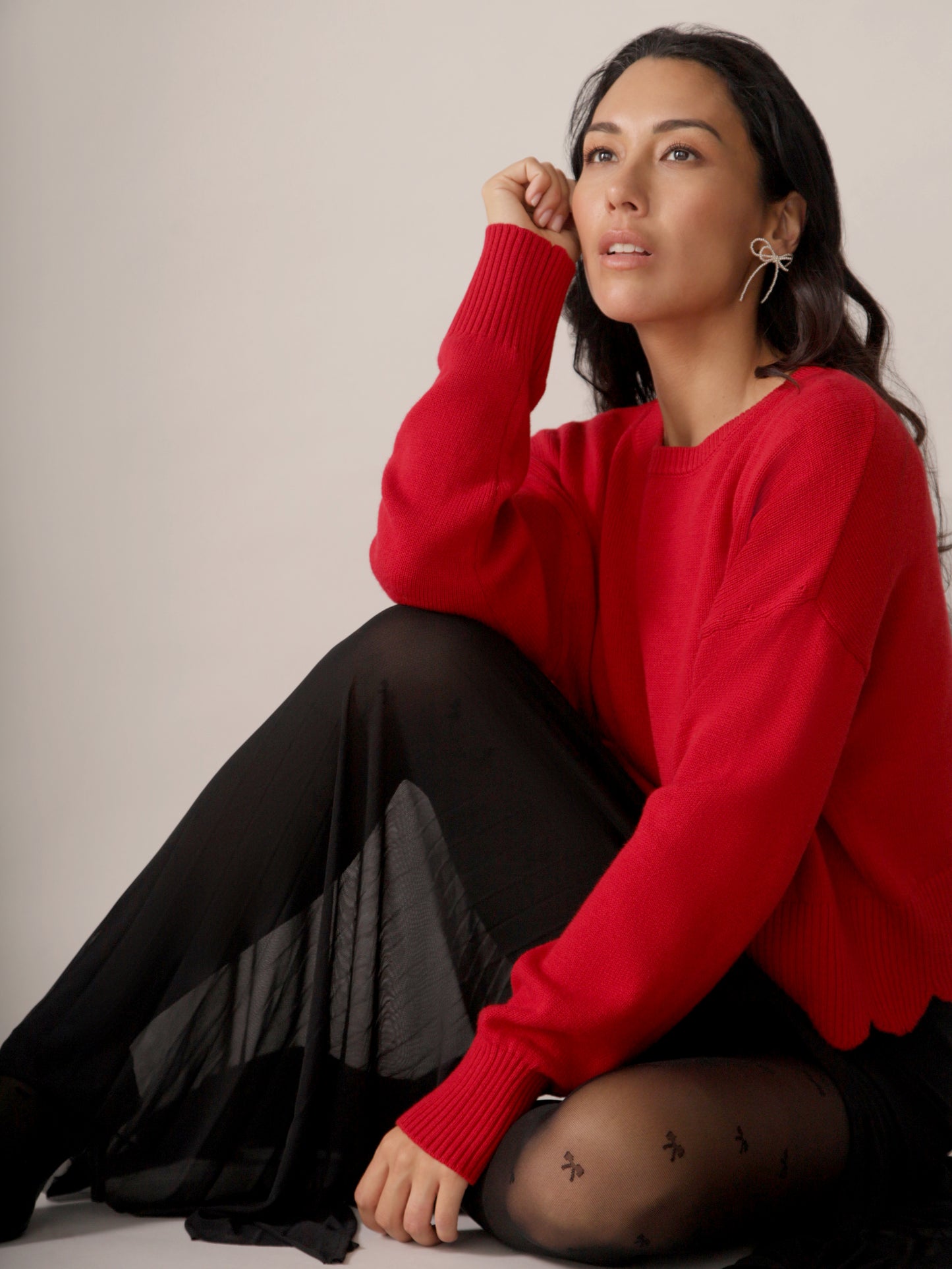 Sheer Mesh Layering Skirt in Black