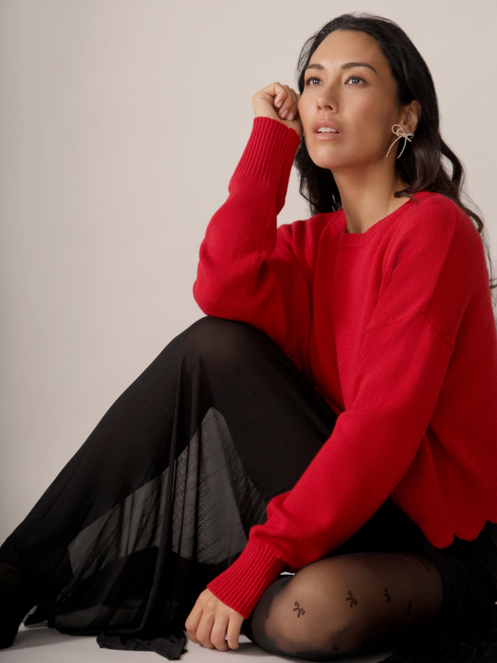 Sheer Mesh Layering Skirt in Black