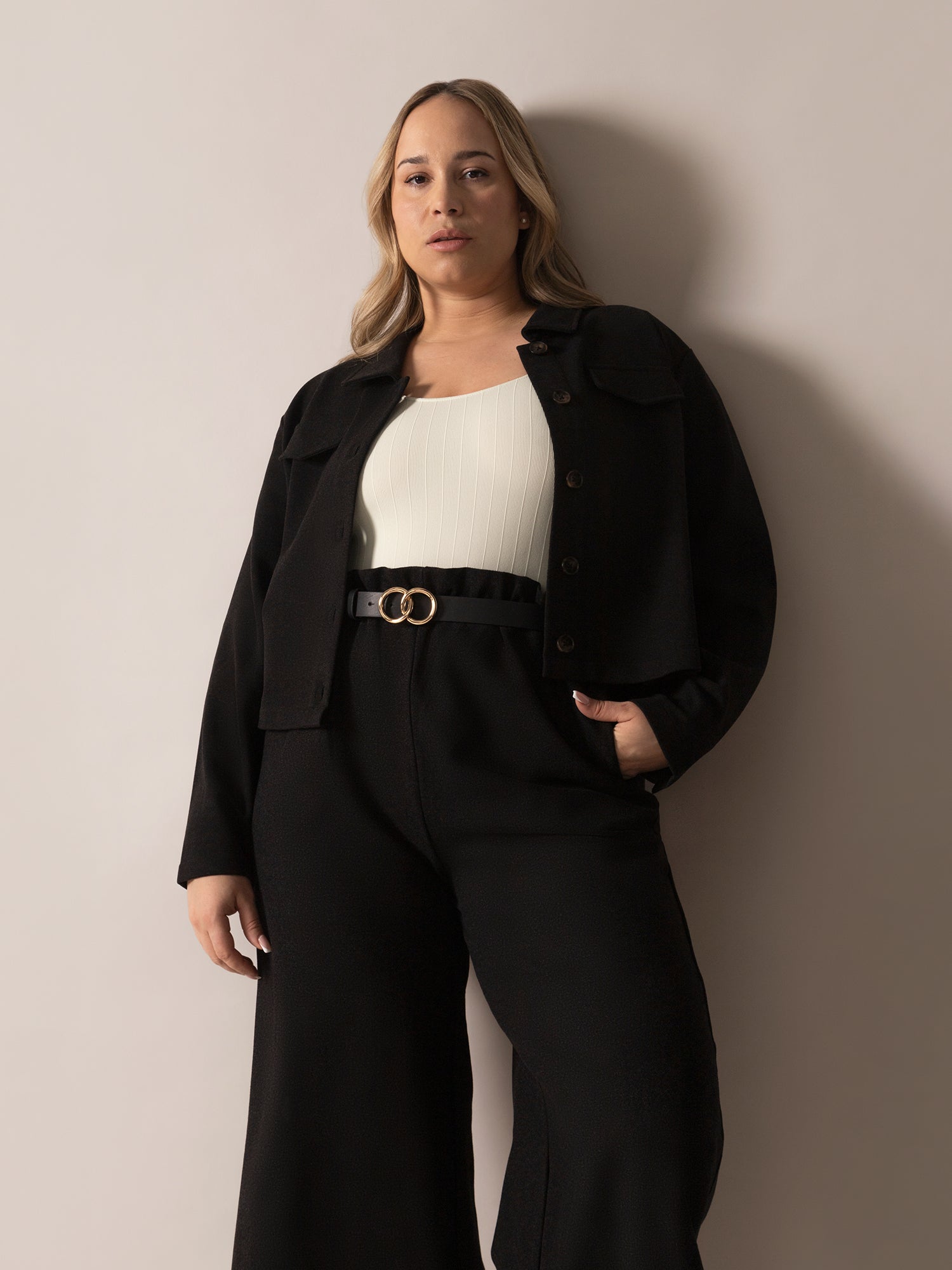 Women Charcoal Brushed Knit Overshirt