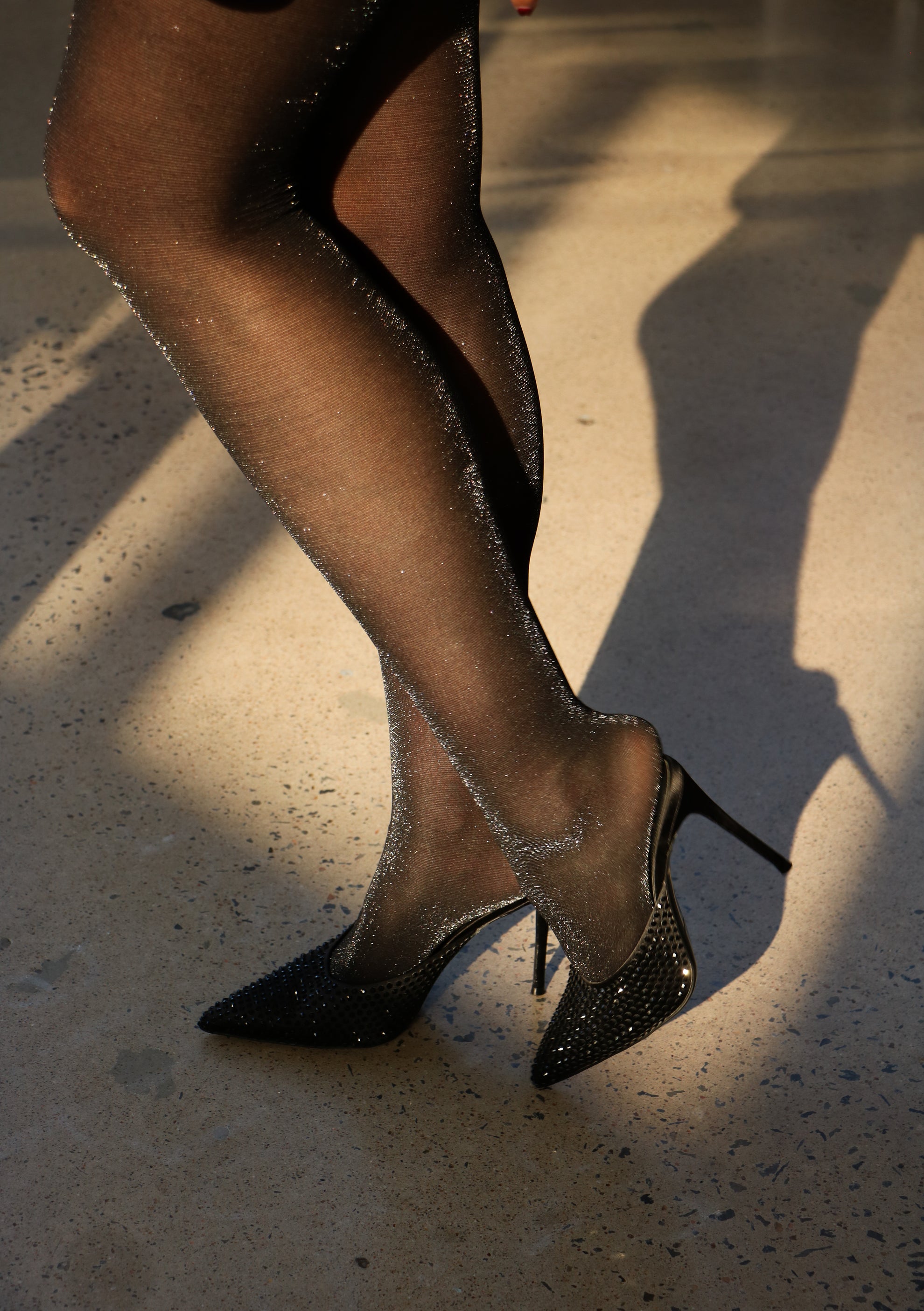 Silver Glitter Tights