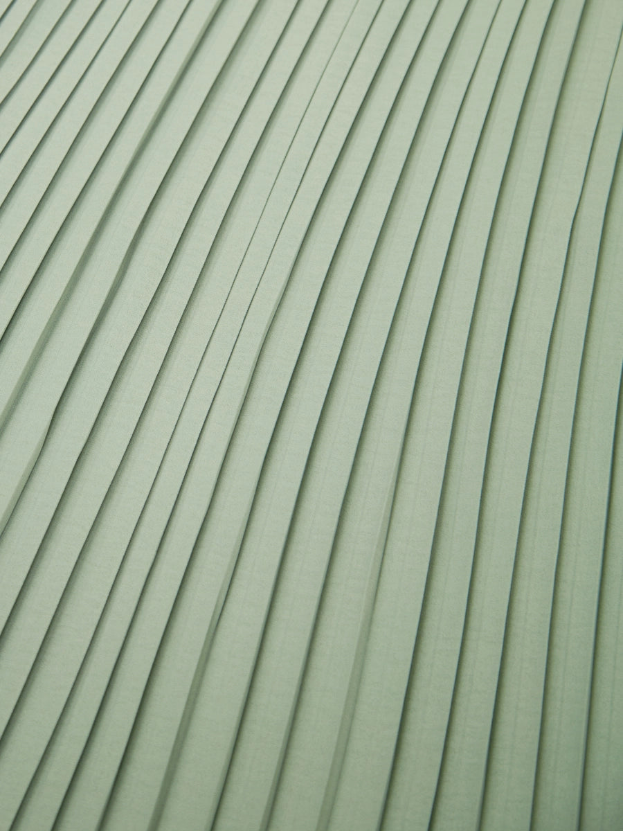 Midi pleated skirt sage green eco friendly recycled