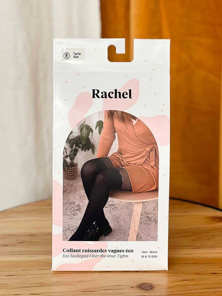 Scalloped Over-the-Knee Tights in Black